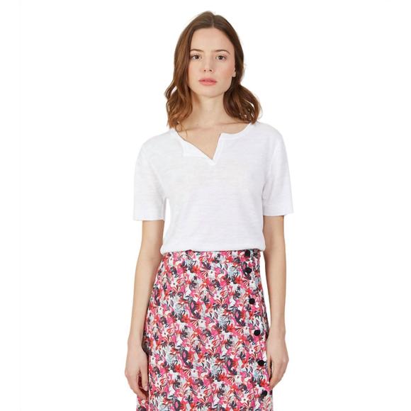 NEW MAISON MONTAGUT boheme short sleeve knit top in white - Picture 3 of 3